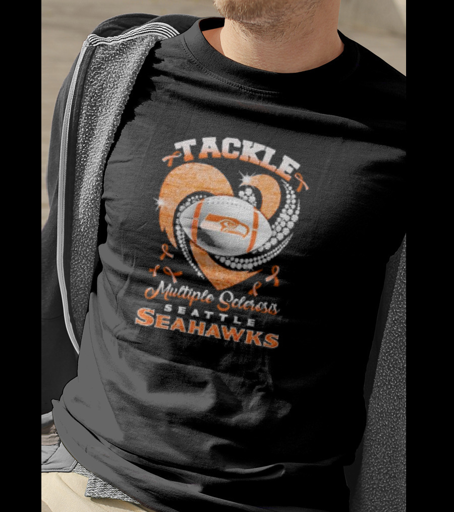Tackle Multiple Sclerosis Seattle Seahawks Diamond Heart T-Shirt