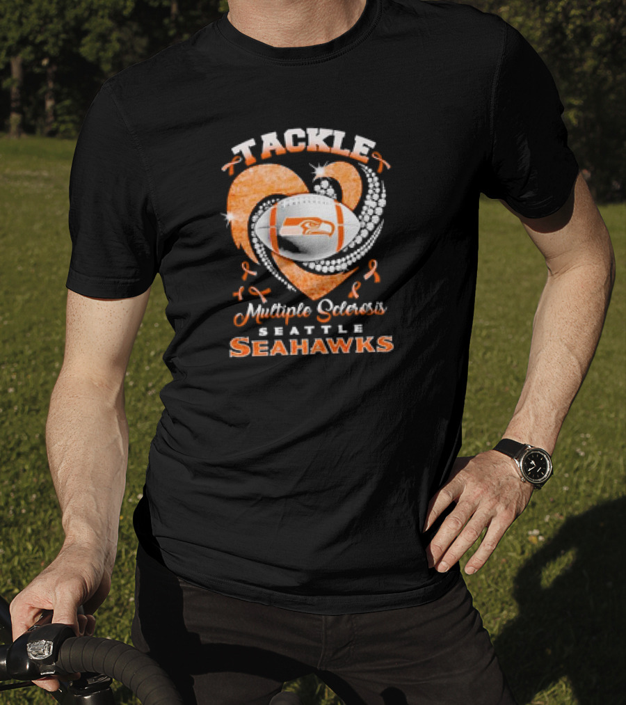 Tackle Multiple Sclerosis Seattle Seahawks Diamond Heart T-Shirt