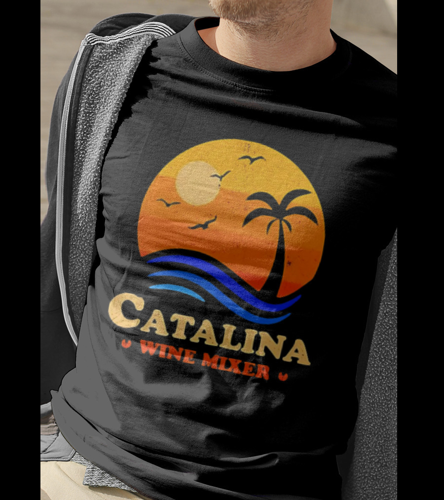Step Brothers Catalina Wine Mixer Vintage Sunset Palm Island T-Shirt