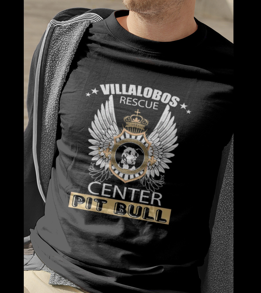 Villalobos Rescue Center Pit Bull Wings Crest T-Shirt