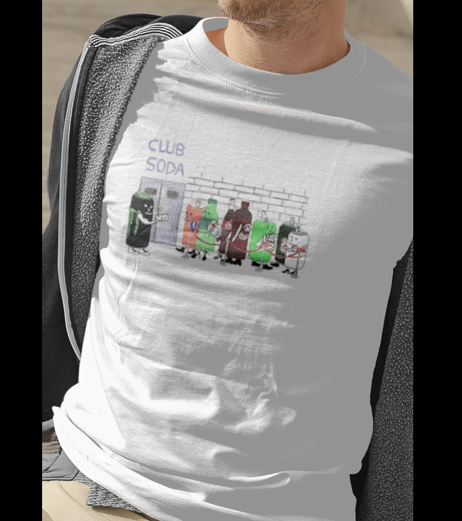 Club Soda Lineup With Colorful Cartoon Soda Bottles T-Shirt