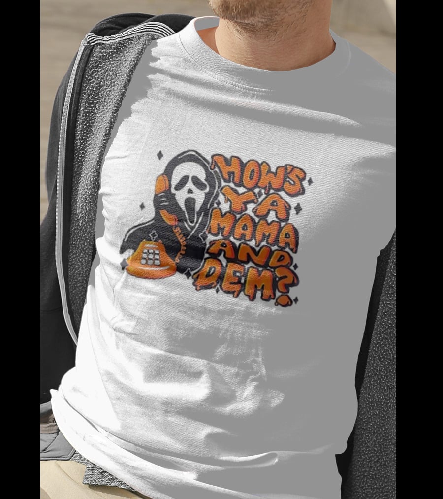 Ghostface How's Ya Mama And Dem Phone Call Retro 90s Horror T-Shirt