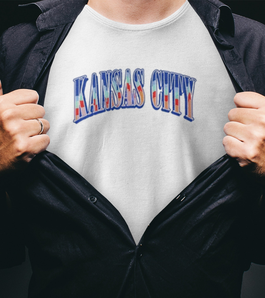 KANSAS CITY Sports Arch Letters Multicolor T-Shirt