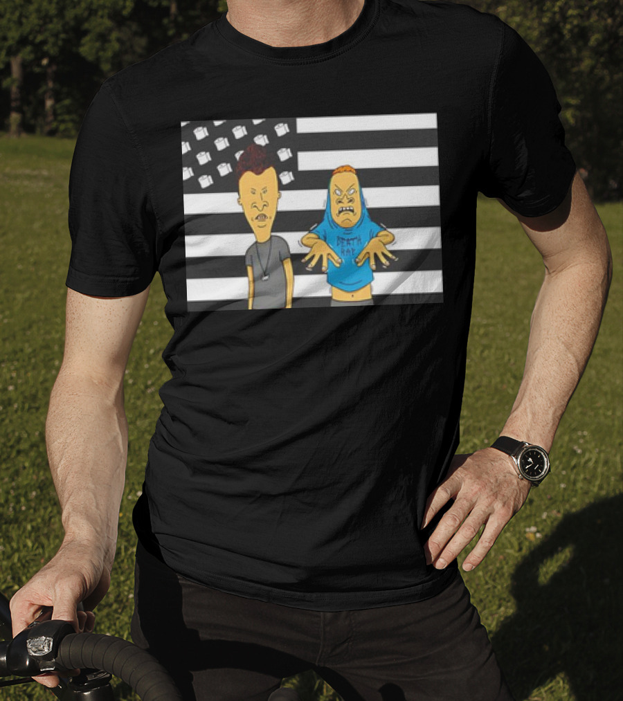 Beavis And Butthead Cornholio Death Rap American Flag T-Shirt