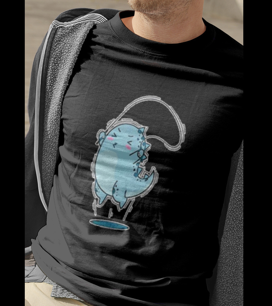 Dino Jumping Rope Adorable Cartoon T-Shirt