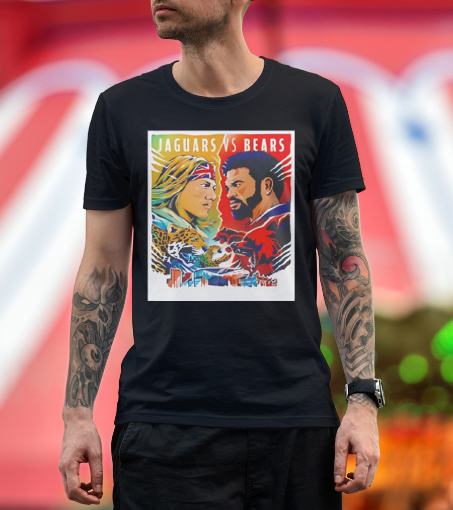 Jaguars vs Bears Faceoff October 13 2024 Gameday Clash of Icons T-Shirt