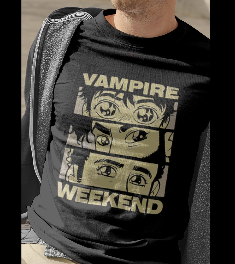 Vampire Weekend Anime Eyes Trio Comic Strip T-Shirt