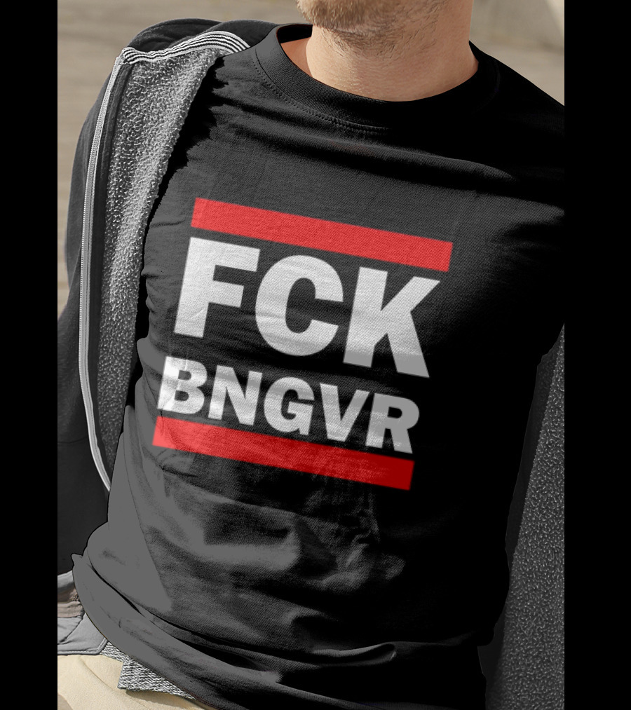 Nadav Oz Salzberger FCK BNGVR Bold Red And White Block Text T-Shirt