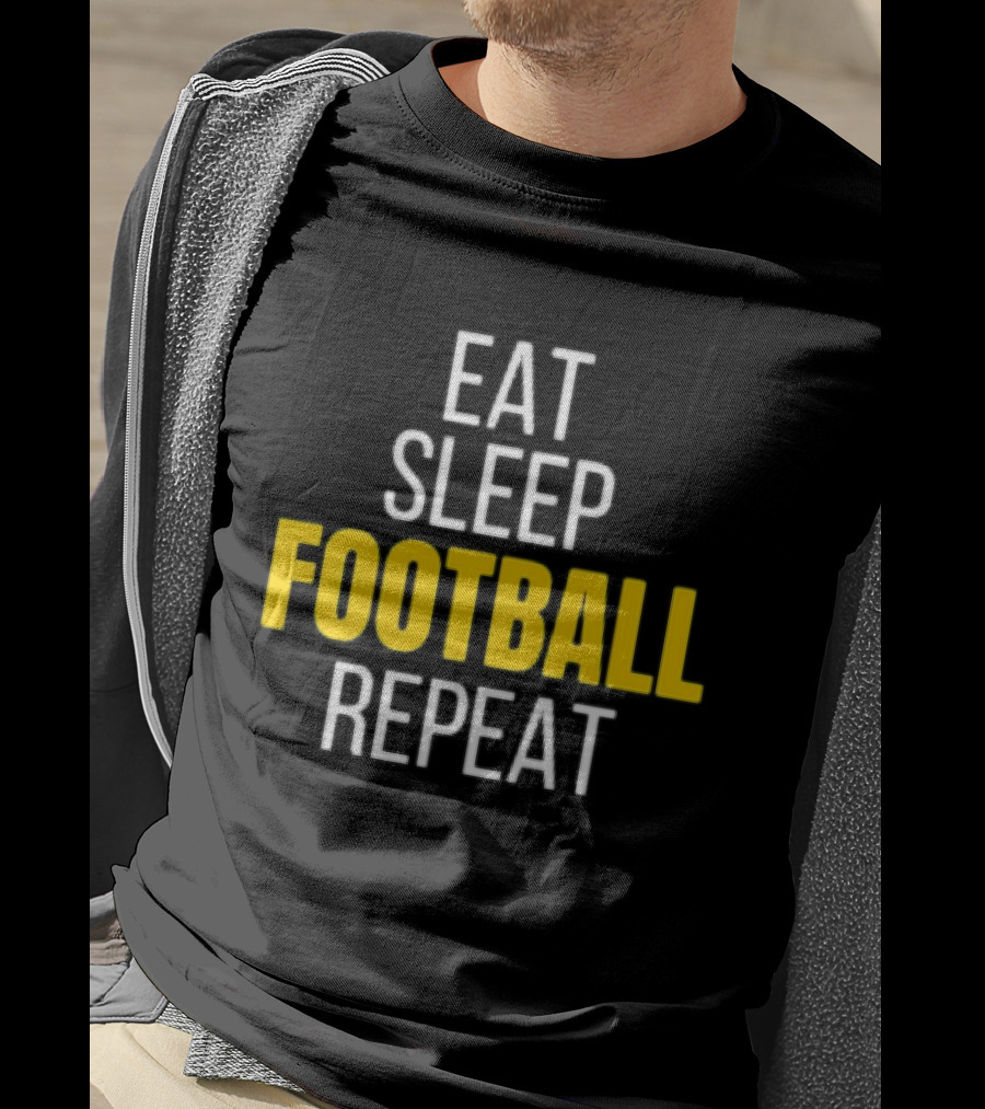 Pittsburgh Steelers Eat Sleep Football Repeat Black And Gold Fan Ritual T-Shirt