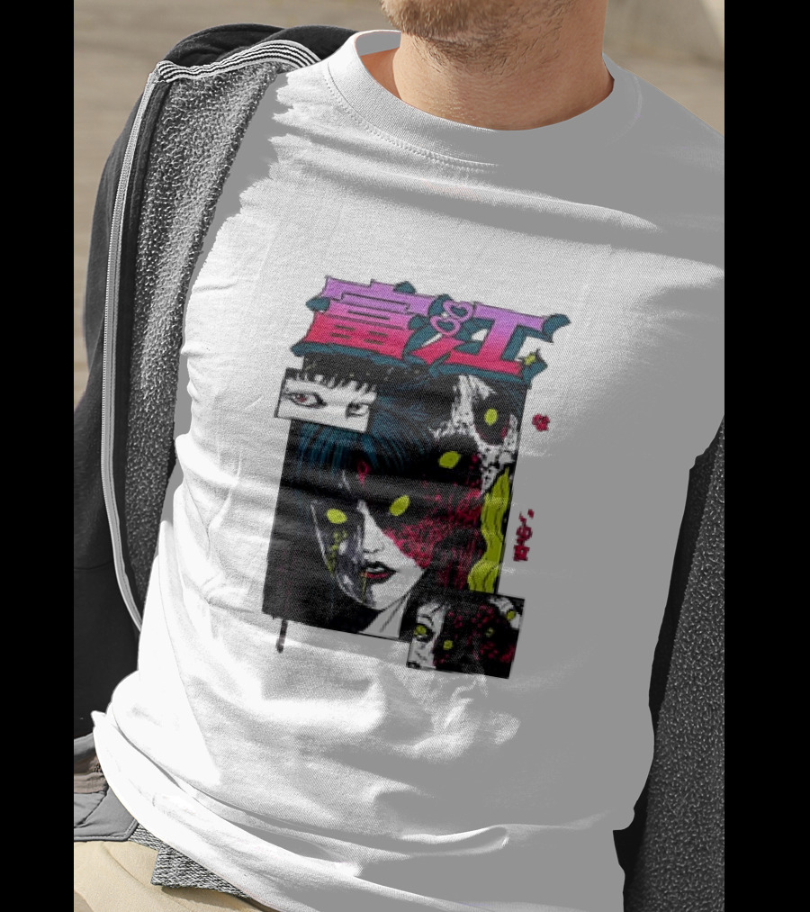 Junji Ito Tomie Horror Manga Eyes Panels T-Shirt