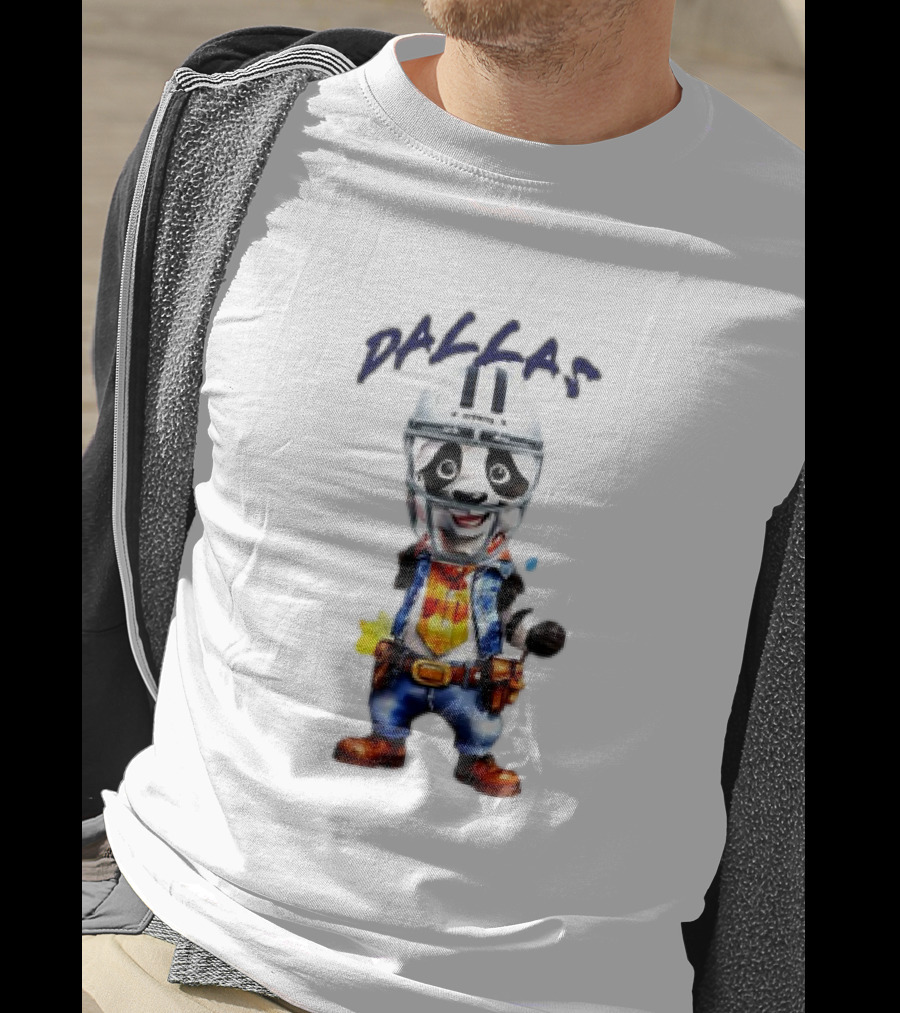 The Cowboys Live In Dallas Old West Football Dallas Football Helmet Cowboy Character T-Shirt