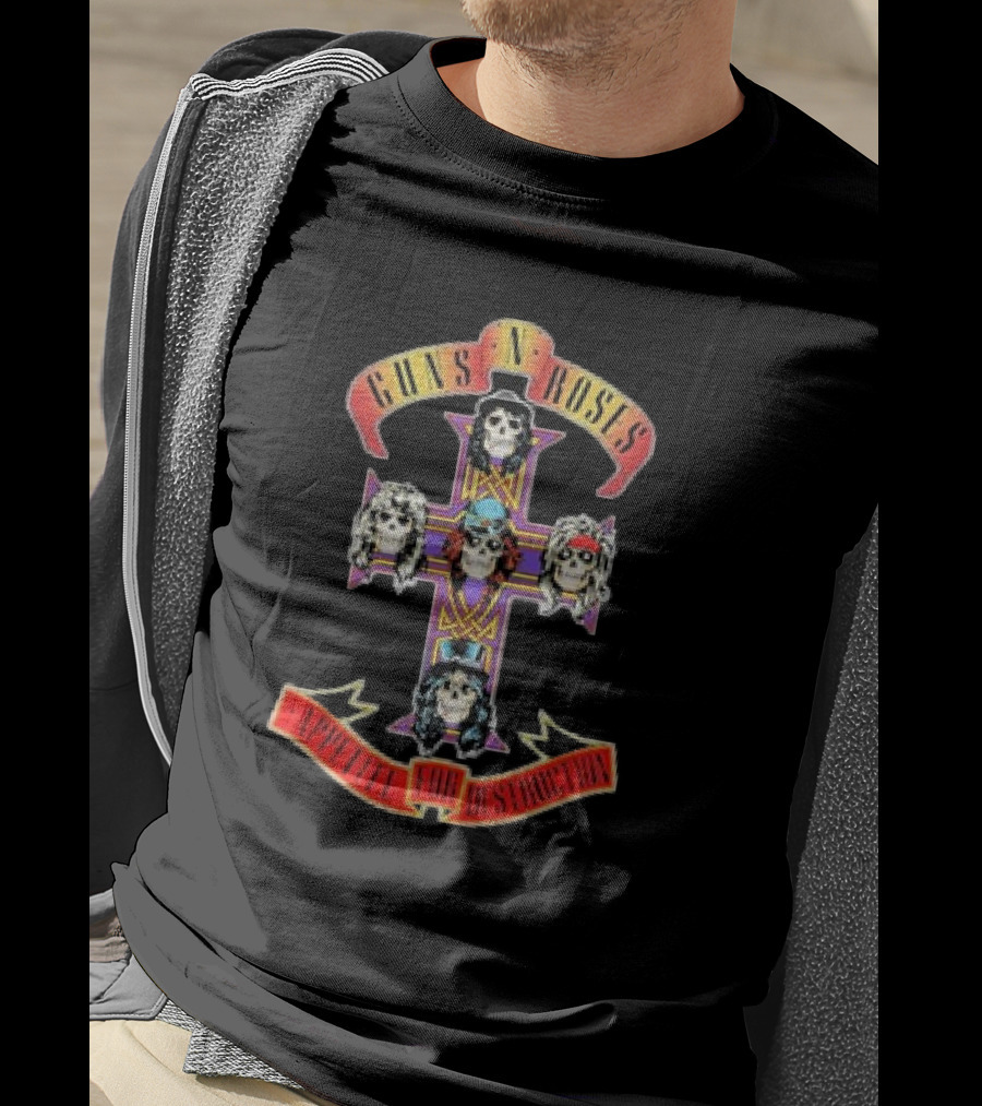 Guns N Roses Appetite For Destruction Cross Skulls T-Shirt