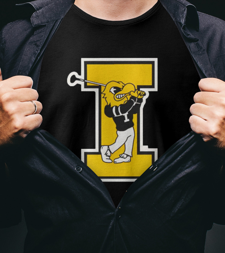 Iowa Hawkeyes Golf Vintage Logo Swinging Herky T-Shirt