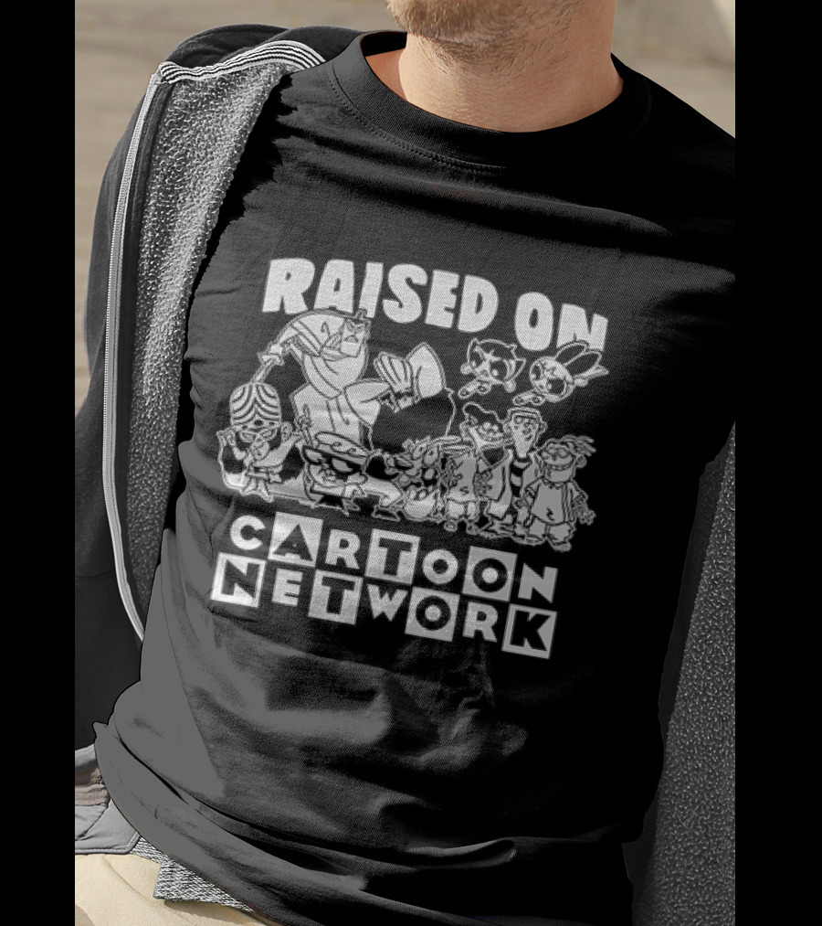 Raised On Cartoon Network Nostalgia Featuring Iconic Characters From Classic Shows T-Shirt