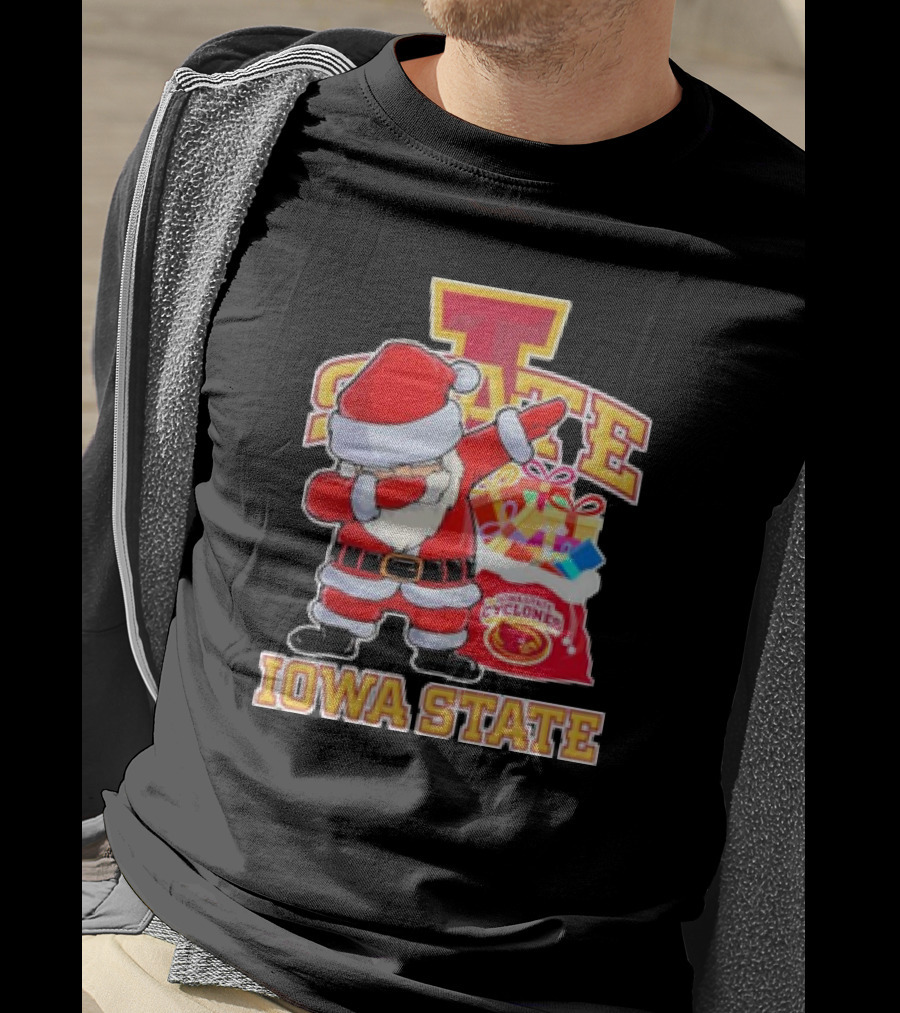 Santa Claus Dabbing Iowa State Cyclones Christmas T-Shirt