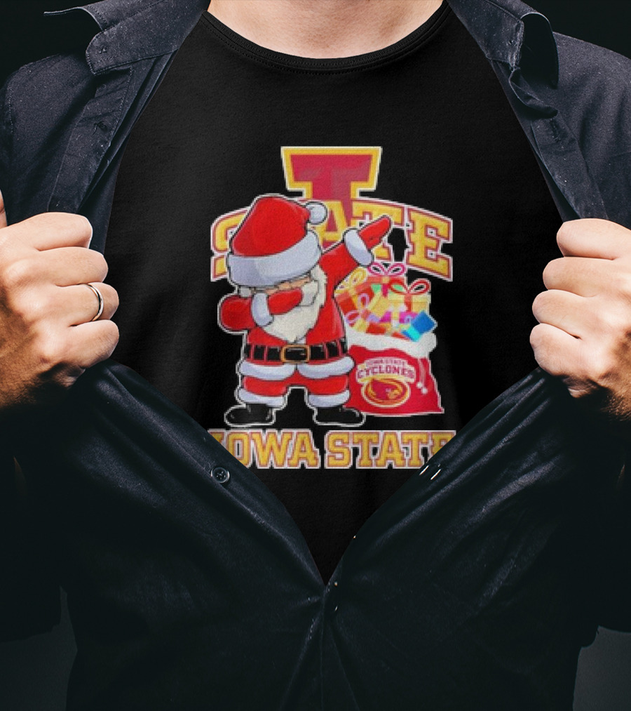 Santa Claus Dabbing Iowa State Cyclones Christmas T-Shirt