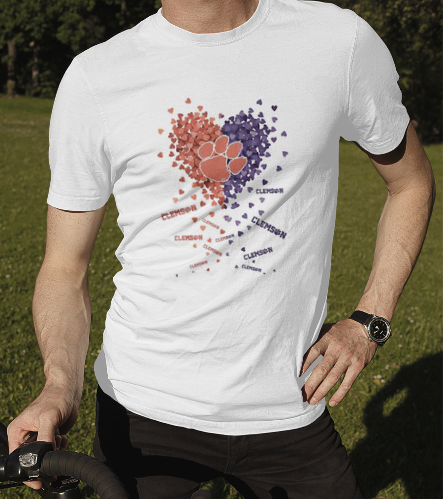 Clemson Tigers Heart Paw Print Passion T-Shirt