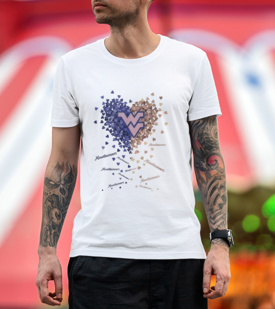 West Virginia Mountaineers Heart Logo Enthusiast T-Shirt
