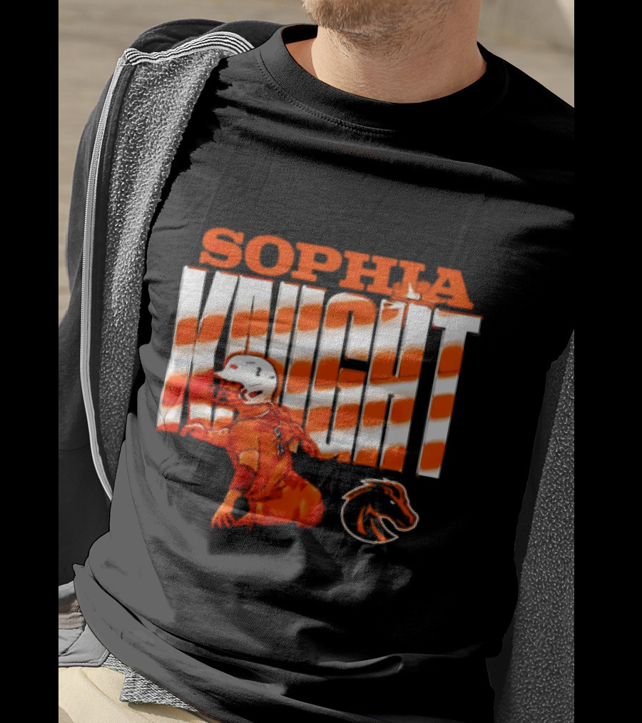 Boise State Broncos Sophia Knight Football Cartoon With Bronco T-Shirt