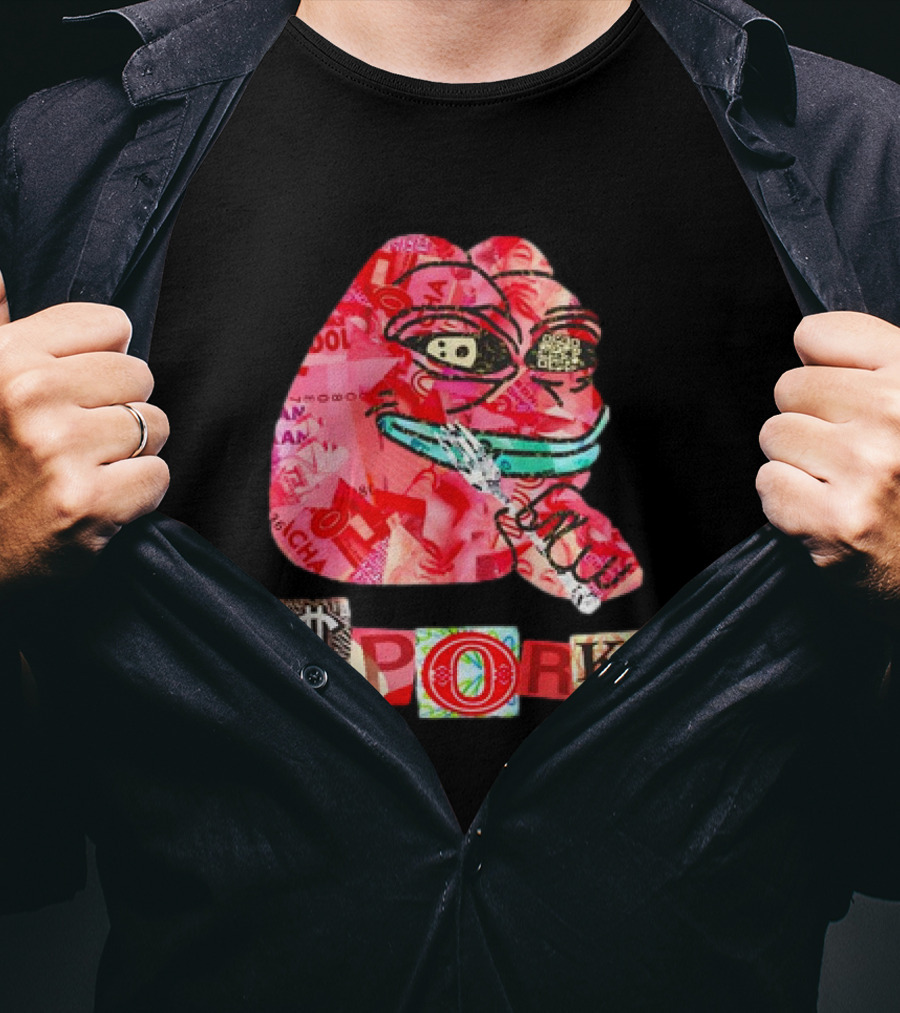 Colombo Spork Pepe Meme Collage Smoking T-Shirt