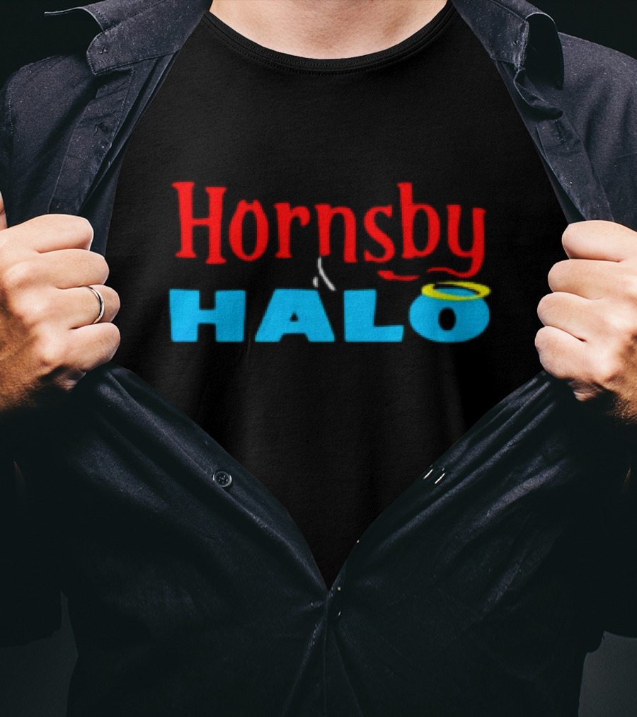 Hornsby And Halo Contrast With Devil Horns And Angel Ring T-Shirt