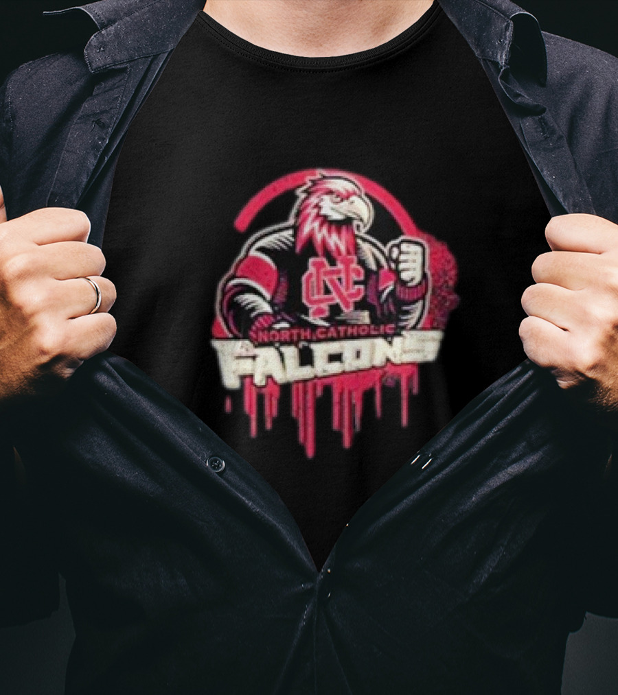 North Catholic Falcons NC Fierce Mascot Emblem T-Shirt