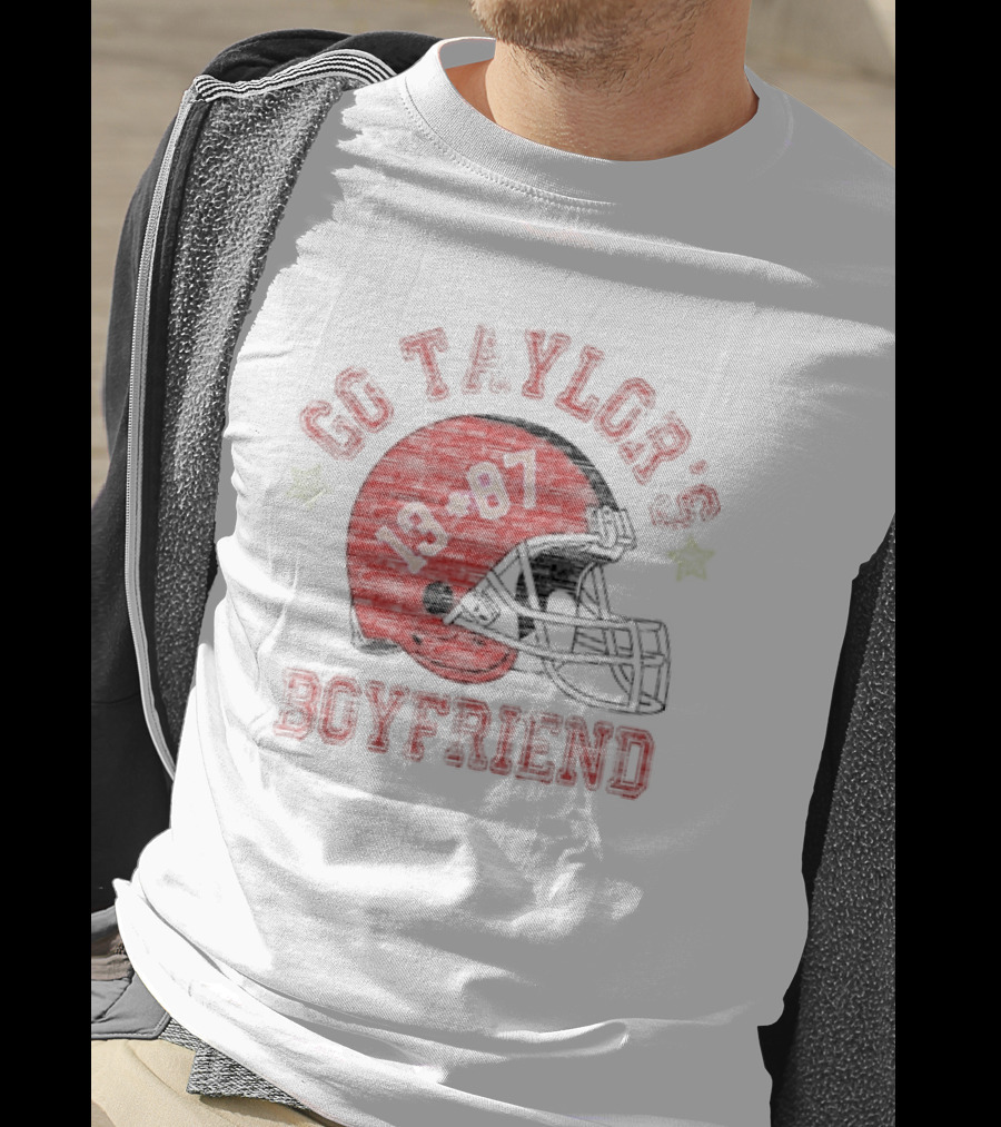 Go Taylor’s Boyfriend 13 87 Football Helmet T-Shirt