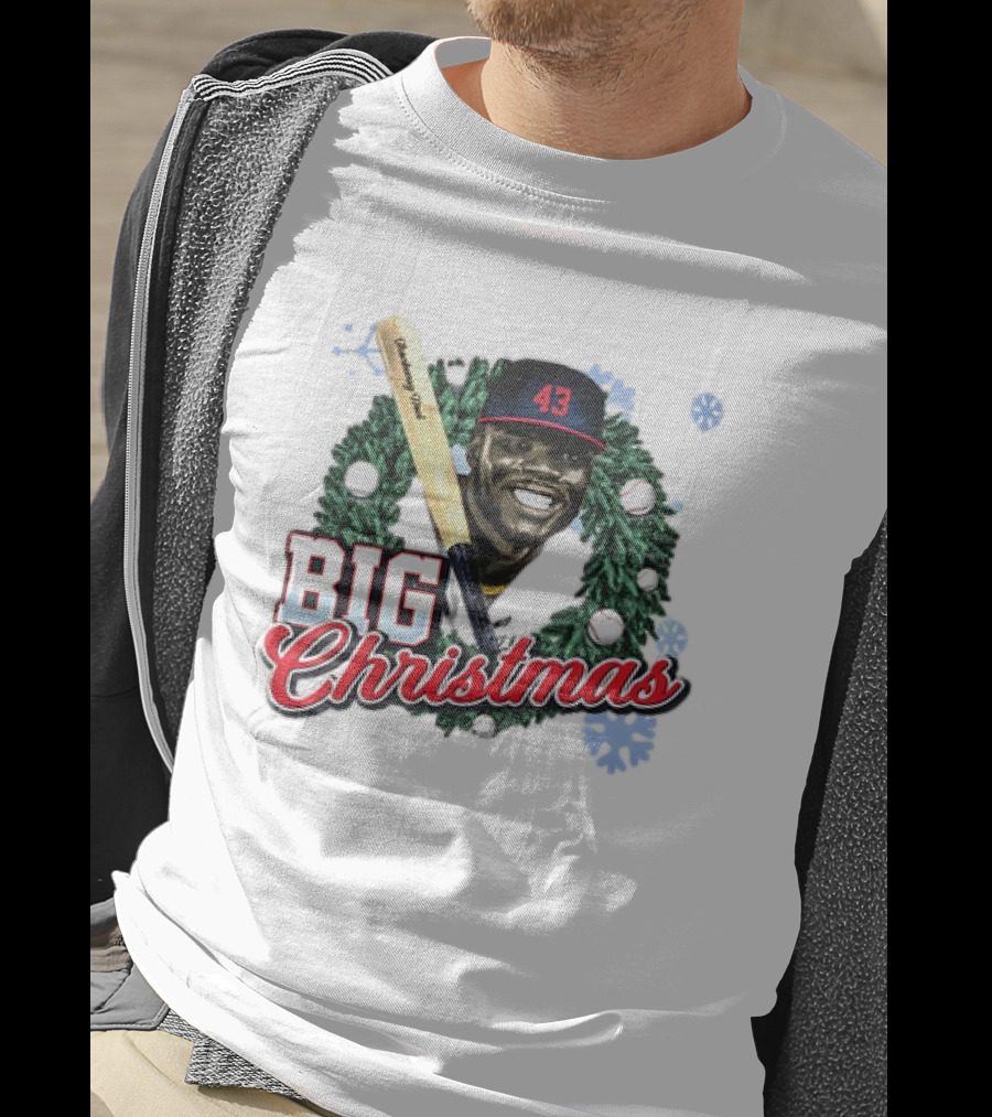 Jhonkensy Noel Cleveland Guardians Big Christmas 43 Vintage Baseball Wreath T-Shirt