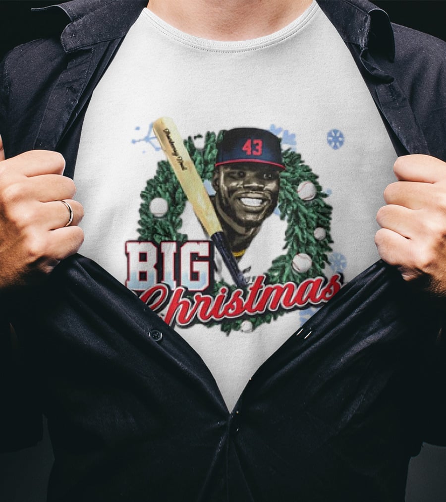 Jhonkensy Noel Cleveland Guardians Big Christmas 43 Vintage Baseball Wreath T-Shirt