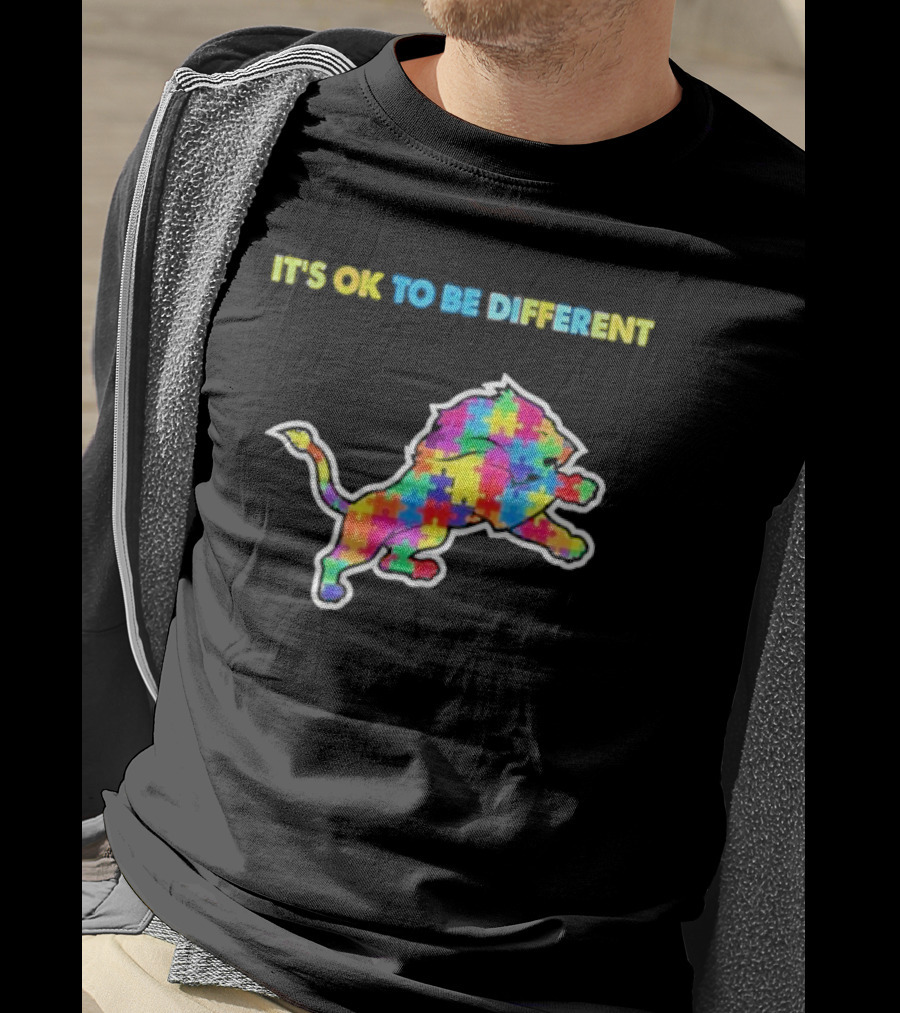 It's Ok To Be Different Autism Puzzle Lion T-Shirt