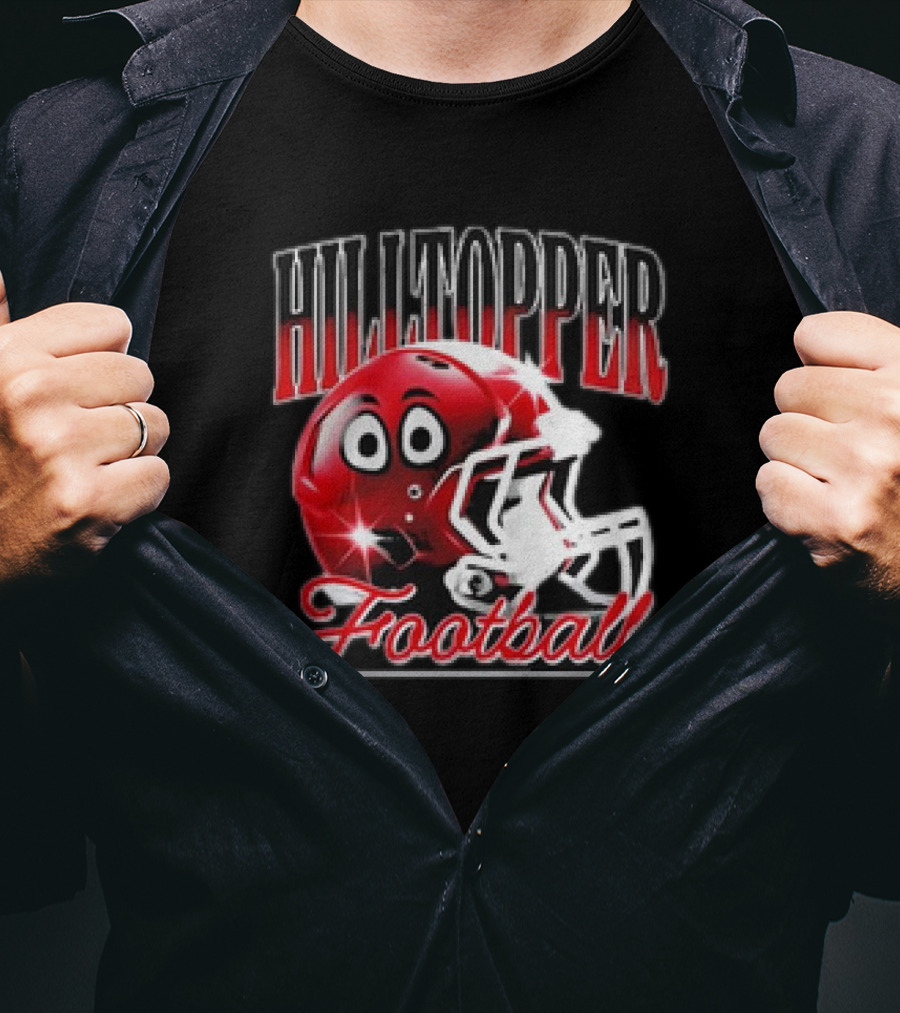 Hilltopper Football Big Red Helmet Pepper T-Shirt