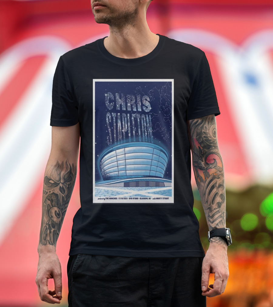 Chris Stapleton Featuring The Honchos Marty Stuart 17 10 2024 OVO Hydro Glasgow UK Concert T-Shirt