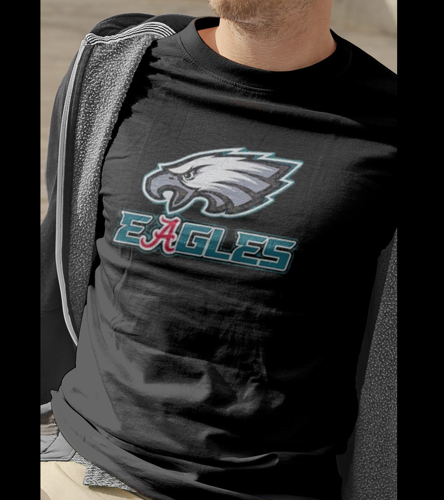 Eagles Philadelphia Eagles Alabama Crimson Tide Logo Fusion T-Shirt
