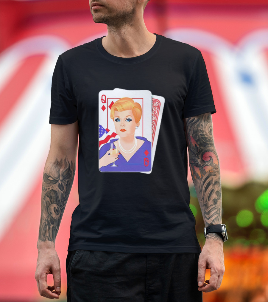 Eleanor Iselin Queen of Diamonds American Flag Card T-Shirt