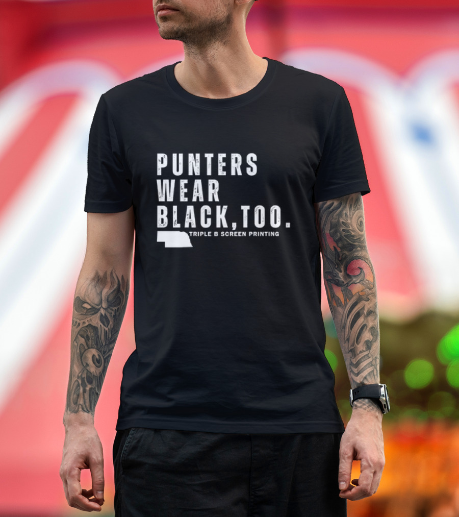 Punters Wear Black Too Triple B Screen Printing T-Shirt