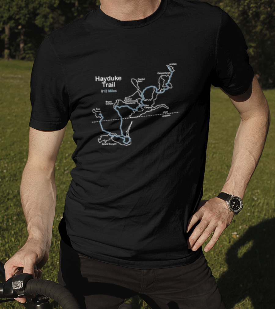 Hayduke Trail 812 Miles Utah Arizona Grand Canyon	Map Design T-Shirt