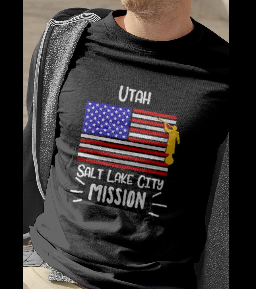 Utah Salt Lake City Mission US Flag Mormon LDS Missionary T-Shirt
