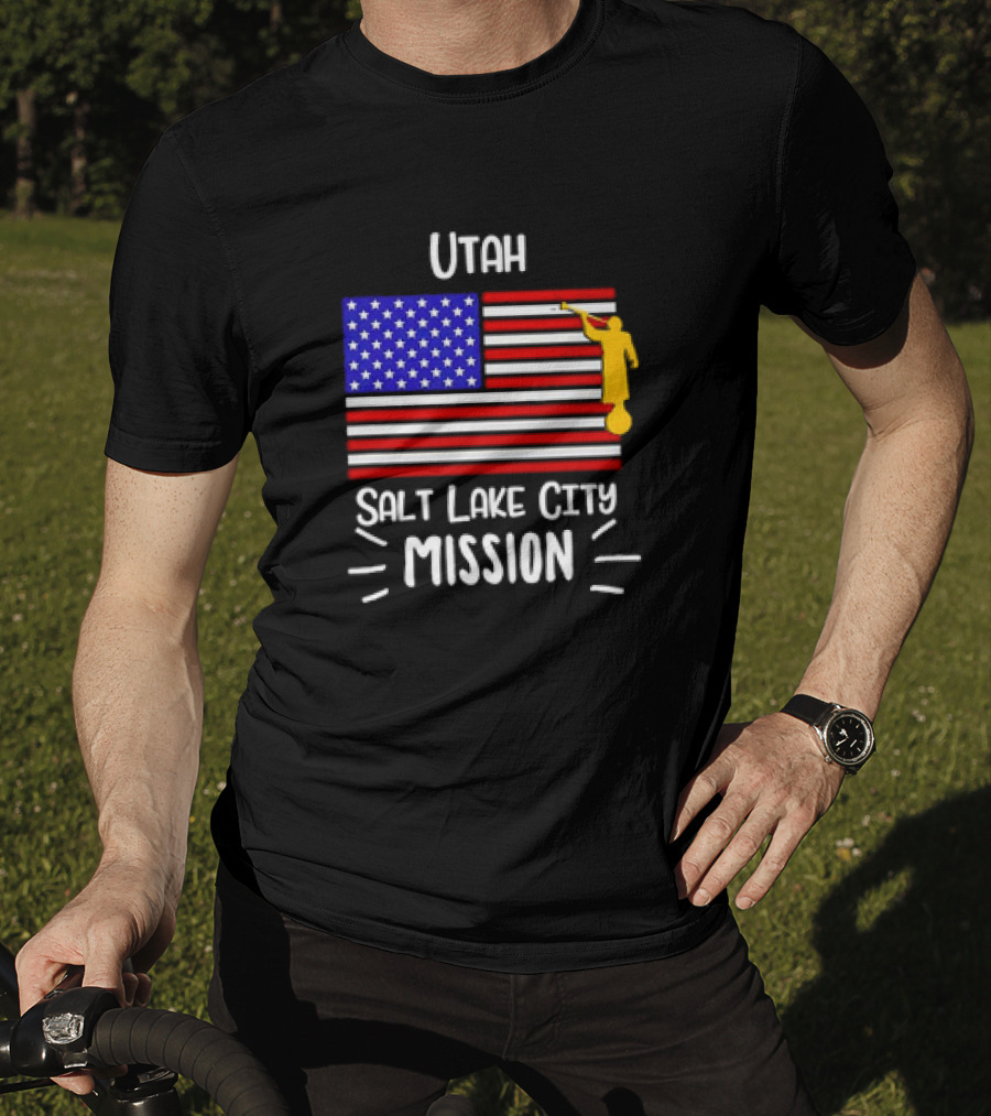 Utah Salt Lake City Mission US Flag Mormon LDS Missionary T-Shirt