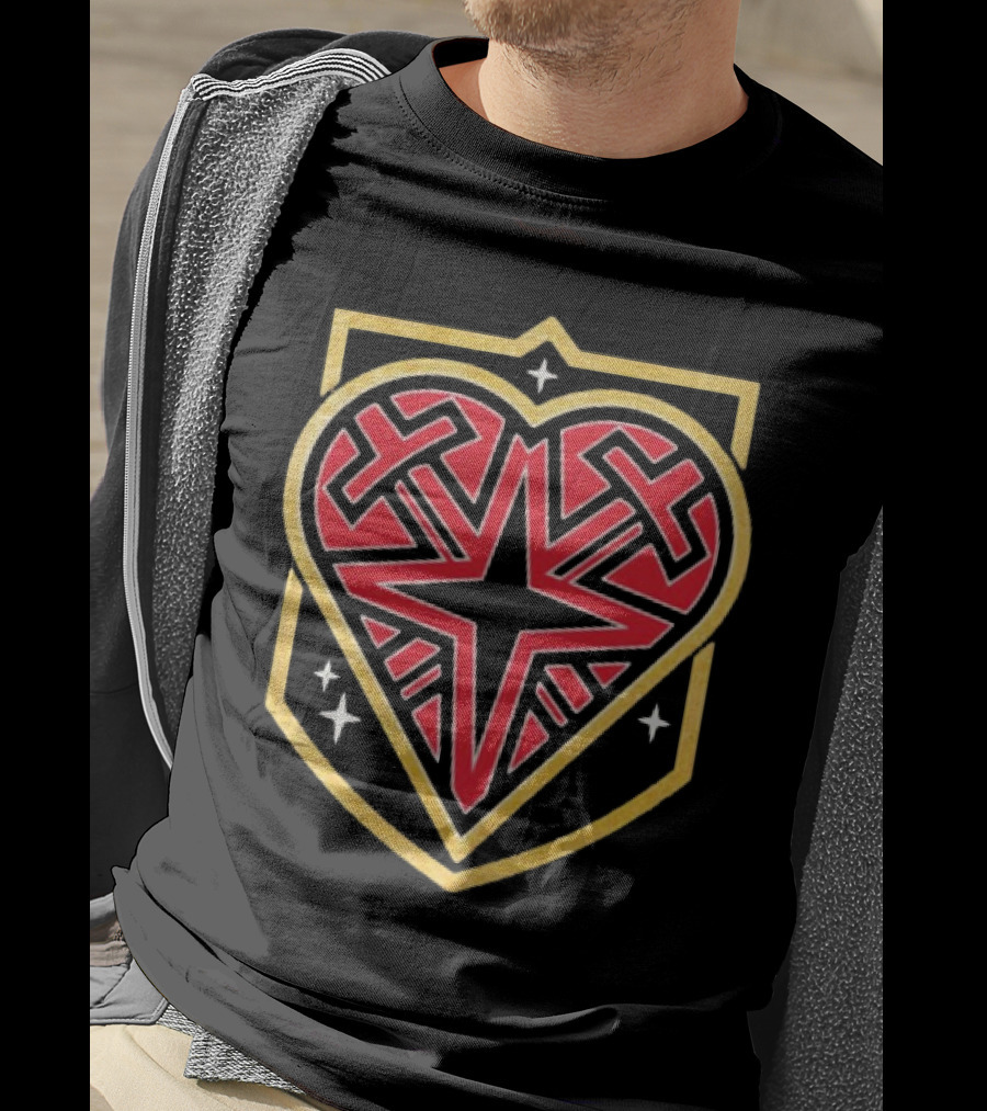 Vegas Golden Knights Heart Shield Star Crosses Retro T-Shirt