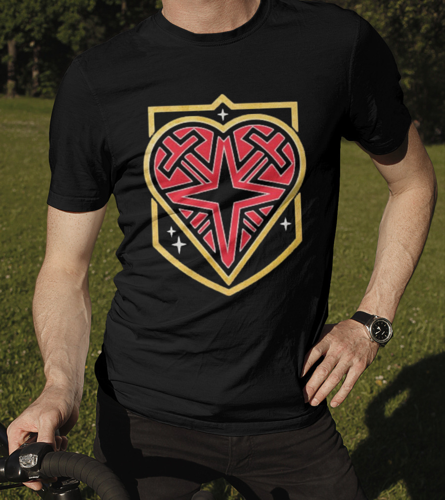 Vegas Golden Knights Heart Shield Star Crosses Retro T-Shirt