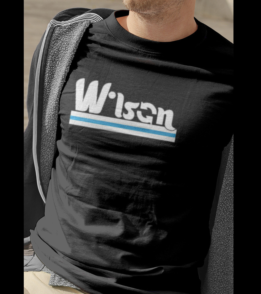 Wilson Retro Logo Style With Blue And White Stripe T-Shirt