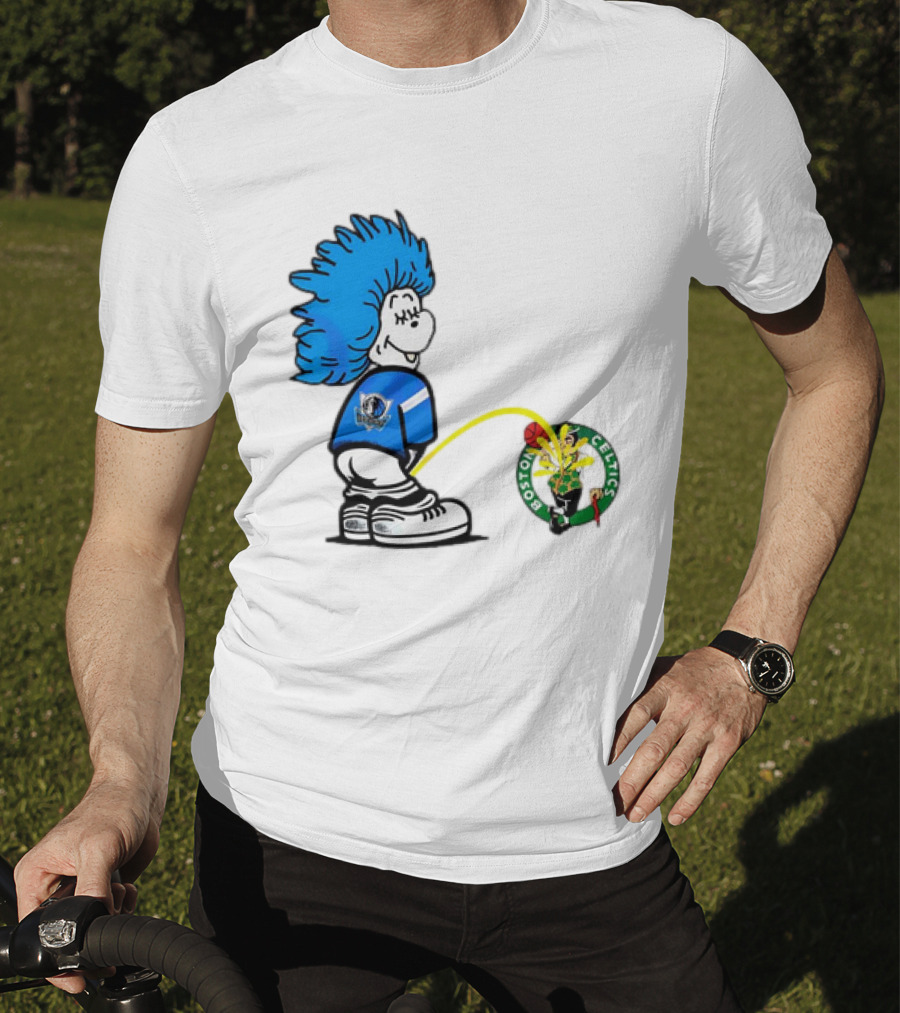 Dallas Mavericks Fan Urinating On Boston Celtics T-Shirt