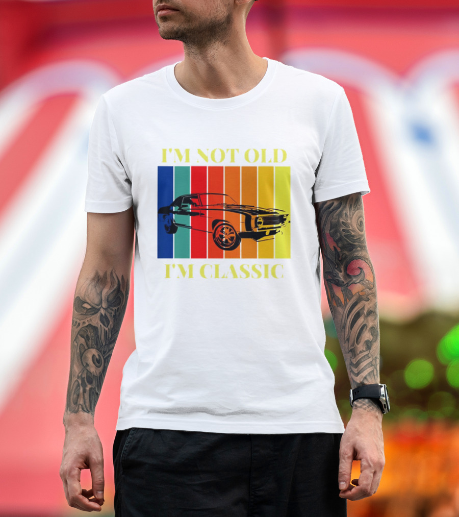 I’m Not Old I’m Classic Retro Car Vintage Stripes T-Shirt