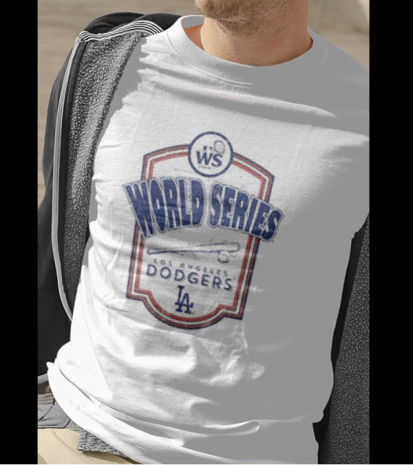 Los Angeles Dodgers WS World Series LA Logo 2024 Raglan Majestic Threads Softhand T-Shirt