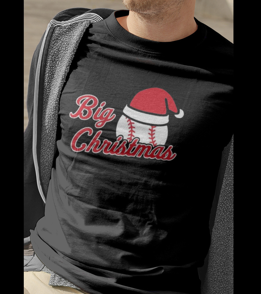 Cleveland Big Christmas Baseball Santa Hat T-Shirt