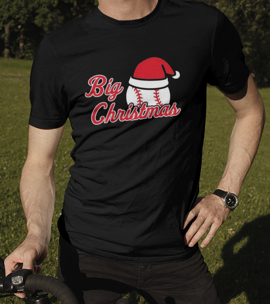 Cleveland Big Christmas Baseball Santa Hat T-Shirt