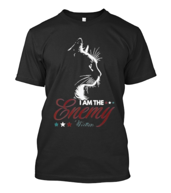 I Am The Enemy Within Cat Ladies Kamala 2024 Cat Silhouette Star T-Shirt