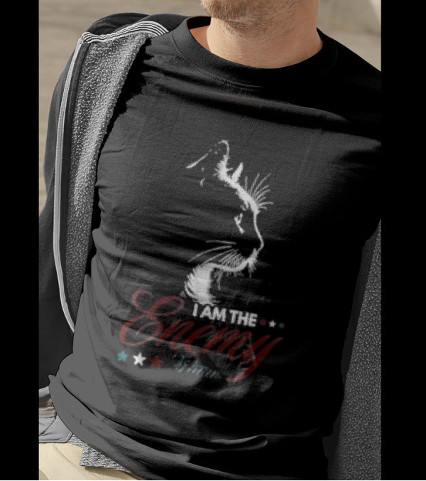 I Am The Enemy Within Cat Ladies Kamala 2024 Cat Silhouette Star T-Shirt