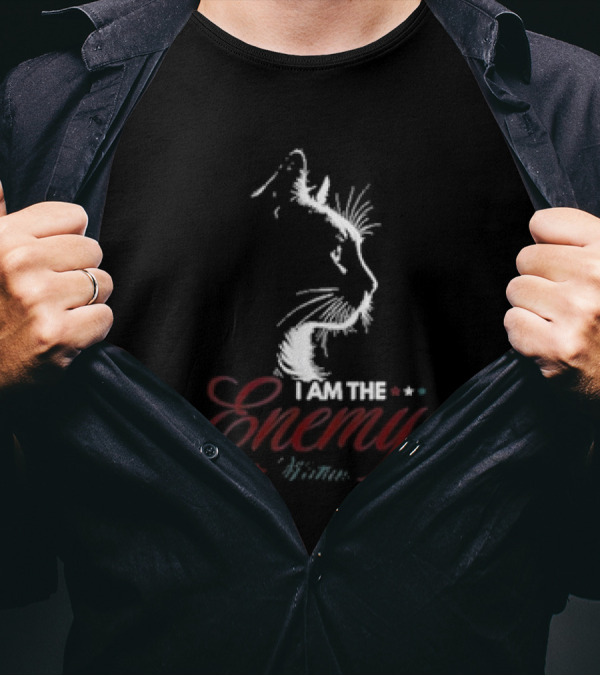 I Am The Enemy Within Cat Ladies Kamala 2024 Cat Silhouette Star T-Shirt