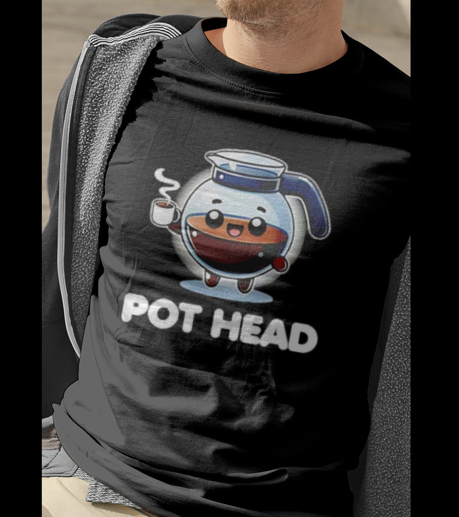 Pot Head Kawaii Coffee Pot Cute Cartoon T-Shirt
